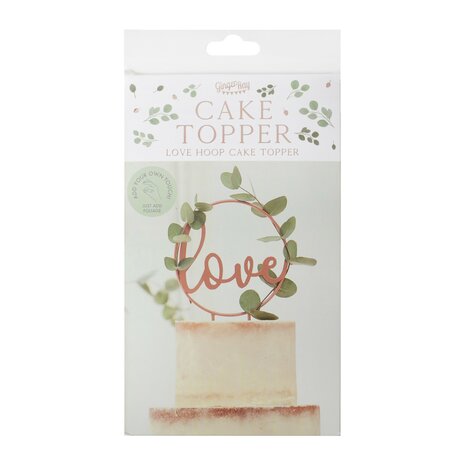 Ginger Ray Love Script Rose Gold Wedding Cake Topper