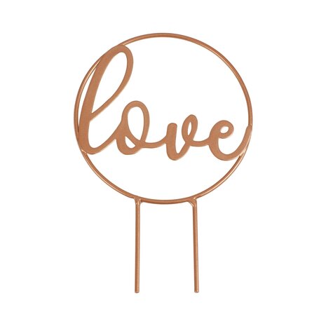 Ginger Ray Love Script Rose Gold Wedding Cake Topper