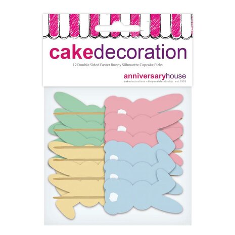 AH Easter Bunny Cupcake Toppers pk/12