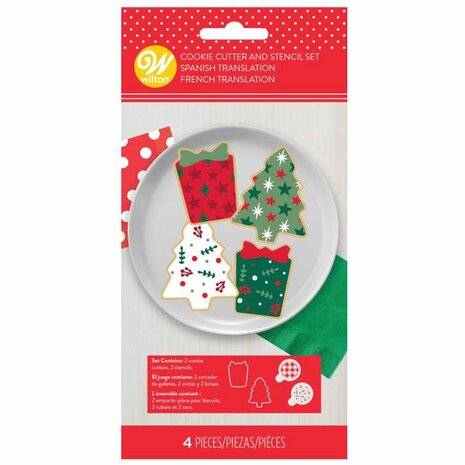 Wilton Koekjes Uitsteker & Stencil Set/4