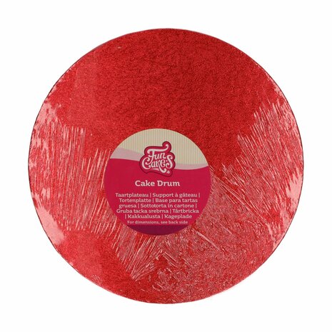 FunCakes Cake Drum Rond Ø 25 cm Rood