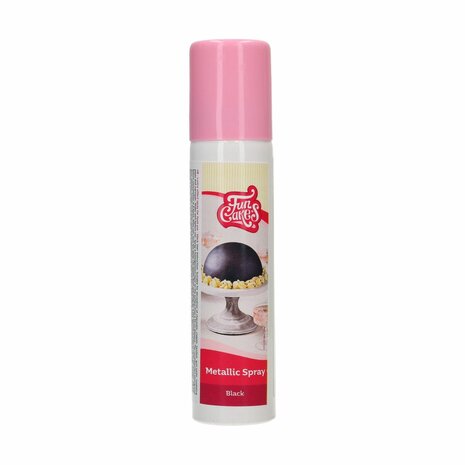 Funcakes Funcolours Metallic Spray Black 100ml