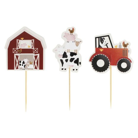 Ginger Ray Farm Birthday Cake Cupcake Toppers
