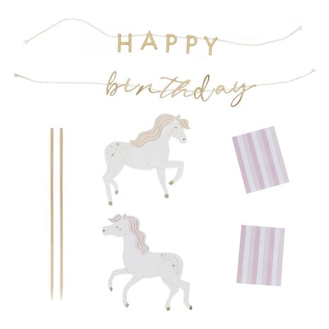 Ginger Ray Princess Unicorn Happy Birthday Cake Topper