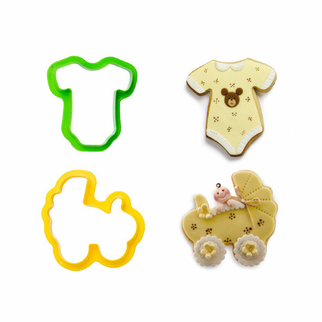 AH Baby's Onesie Cookie Cutter White 10,2cm