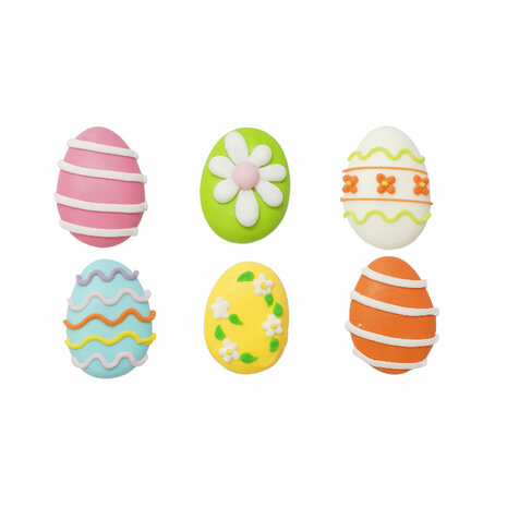 Decora Sugar Decorations Easter Eggs Pk/6
