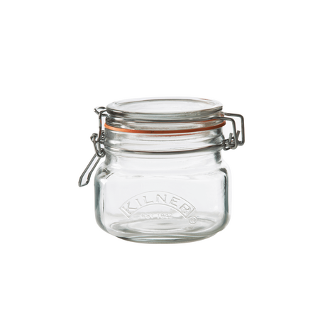 Kilner Vierkante Glazen Pot met Beugelsluiting 500ml