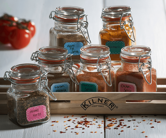 Kilner Vierkant Kruidenpotje met Beugelsluiting 70ml