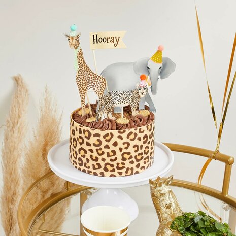 Hootyballoo Party Animal Cake Topper Set/4