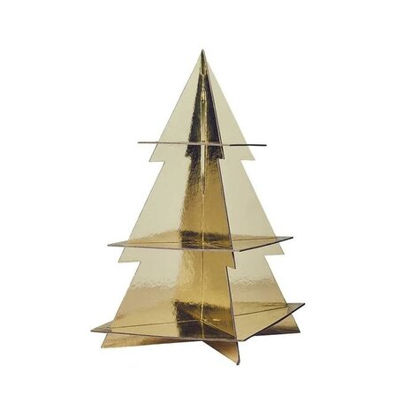 Hootyballoo Gold Christmas Tree Cake Stand 