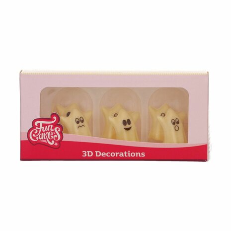 FunCakes Chocolade Decoraties 3D Ghosts Set/6