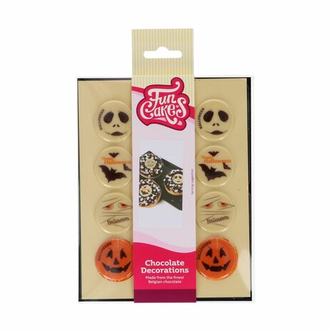 FunCakes Chocolade Decoraties Halloween Ø3,8cm Set/12