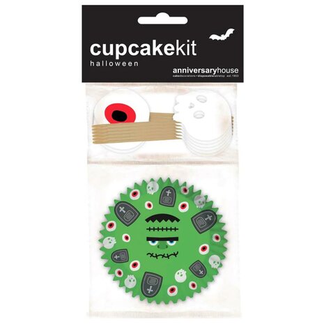 AH Halloween Frankenstein Cupcake  Set/28