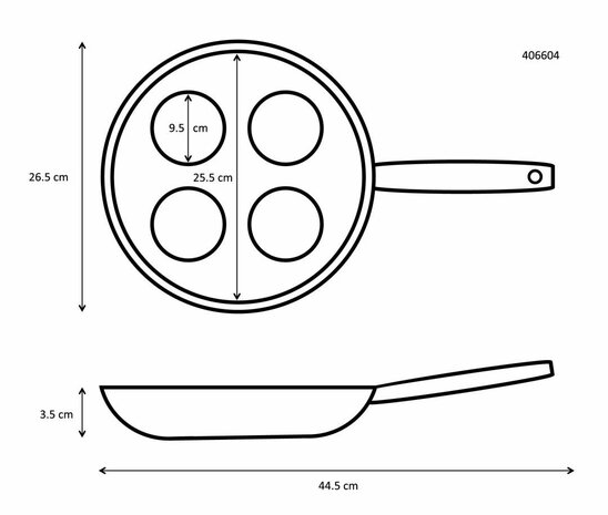 Ibili Crêpepan, voor 4 mini-crêpes/omelets