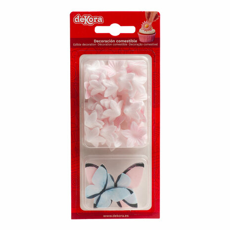 Dekora Edible Mini Flowers and Butterflies Pink and Blue 39/st