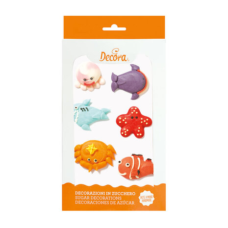 Decora Sugar Decorations Sea Animals 6st