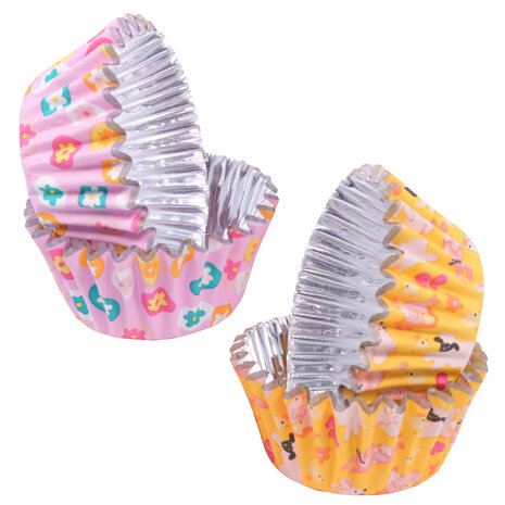 PME Paas Mini Cupcake Vormpjes met Folievoering - 60 stuks