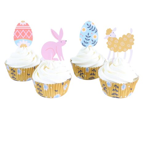 PME Cupcakeset Vrolijk Pasen - 24 vormpjes en toppers