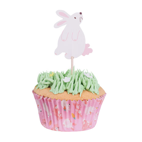 PME Paas Cupcake Vormpjes & Toppers Set van 48 - Konijntjes