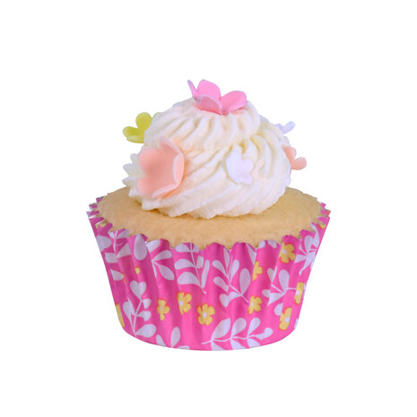 PME Mini Cupcake Vormpjes Bloemen met Folievoering - 60 stuks