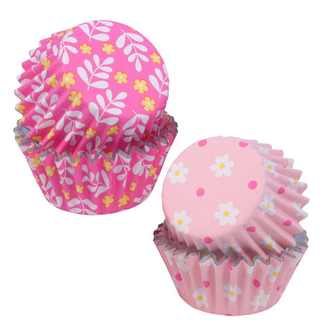 PME Mini Cupcake Vormpjes Bloemen met Folievoering - 60 stuks