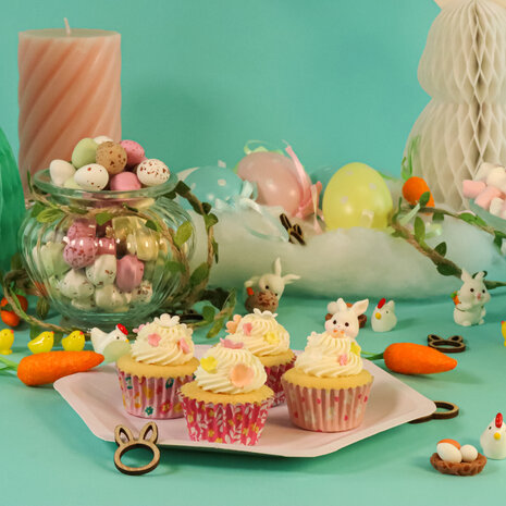 PME Mini Cupcake Vormpjes Bloemen met Folievoering - 60 stuks