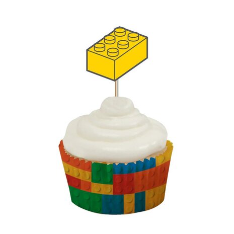 AH Building Blocks Cupcake Toppers pk/12