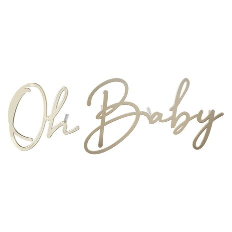 Ginger Ray Oh Baby Gold Metal Baby Shower Cake Topper