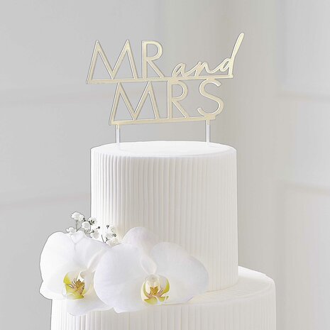 Ginger Ray Gold Acrylic Mr & Mrs Cake Topper