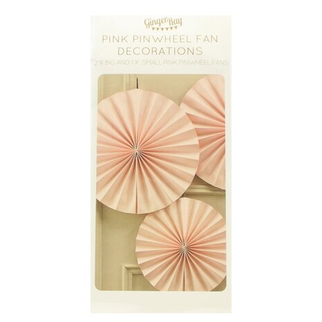 Ginger Ray Pink Pinwheel Paper Fan Decorations