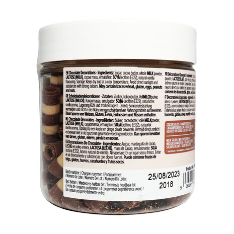 PME Chocolate Curls - Gestreepte Mini Cigarellos 100g