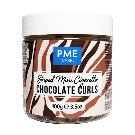 PME Chocolate Curls - Gestreepte Mini Cigarellos 100g