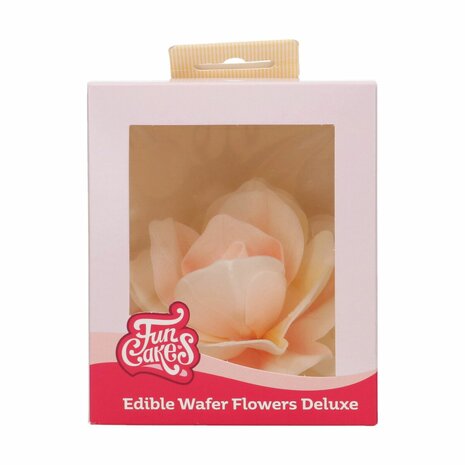 FunCakes Eetbare Papieren Bloemen Deluxe Rose Pastella Geel/Oranje Ombre Groot pk/1