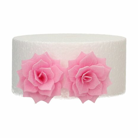 FunCakes Eetbare Papieren Bloemen Deluxe Rose Rosalia Roze Medium pk/15