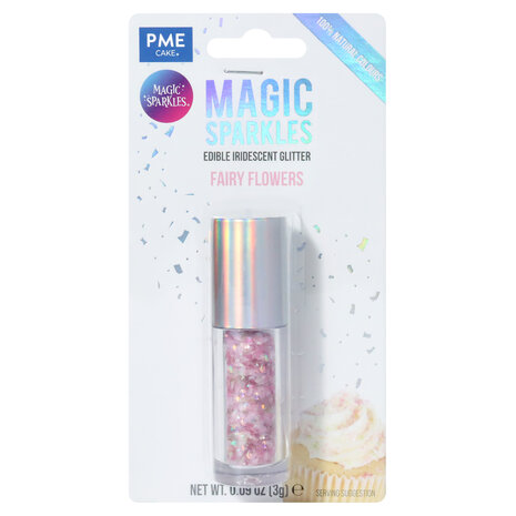 PME Magic Sprinkles, Eetbare Iriserende Glittervlokken – Feeënbloemen (3g)