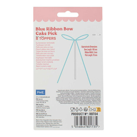PME Lintstrik Taarttoppers – Blauw 8/st