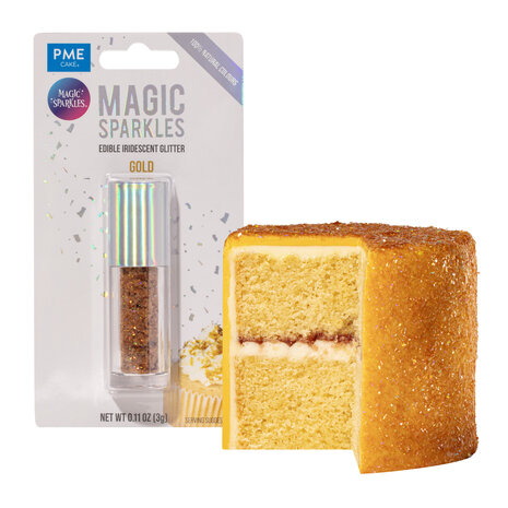 PME Magic Sprinkles, Eetbare Iriserende Glittervlokken – Goud (3g)