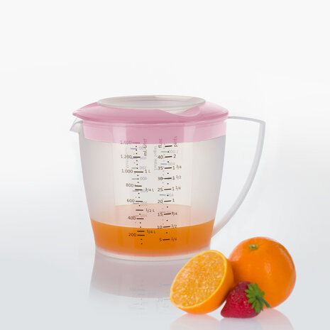 Westmark Mengbeker met deksel - Helena - 1,4 l, roze