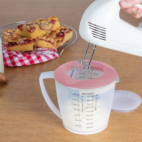 Westmark Mengbeker met deksel - Helena - 1,4 l, roze