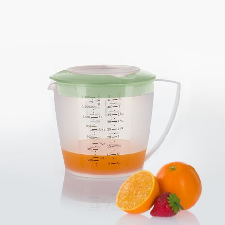 Westmark-Mengbeker-met-deksel-Helena-1,4-l,-mintgroen