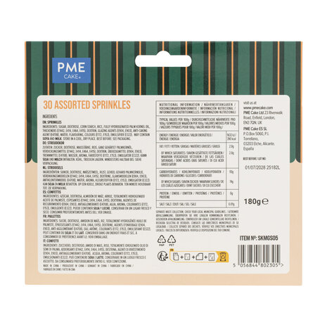 PME 30-pack assorti sprinkels – Metallic 180g