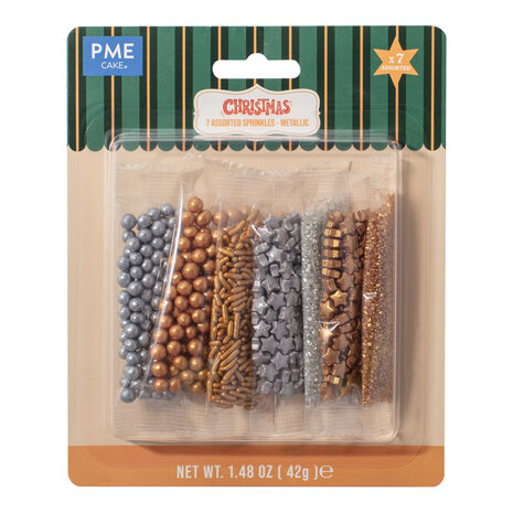 PME 7-pack assorti sprinkels – Metallic 42g