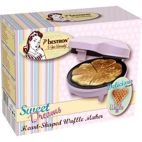 Bestron Sweet Dreams Heart Shaped Waffle Maker