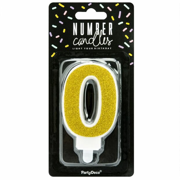 Party Deco Golden Birthday Candle Number 0 