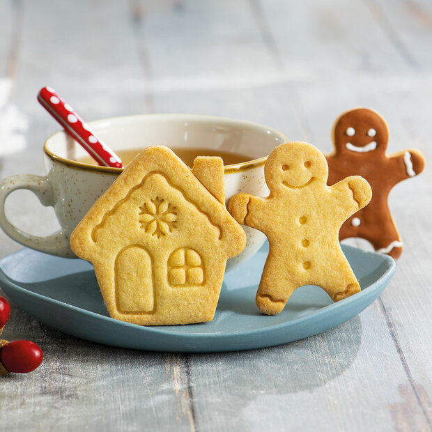 Decora Peperkoekmannetje &amp; Huis Koekjesuitsteker Set/2