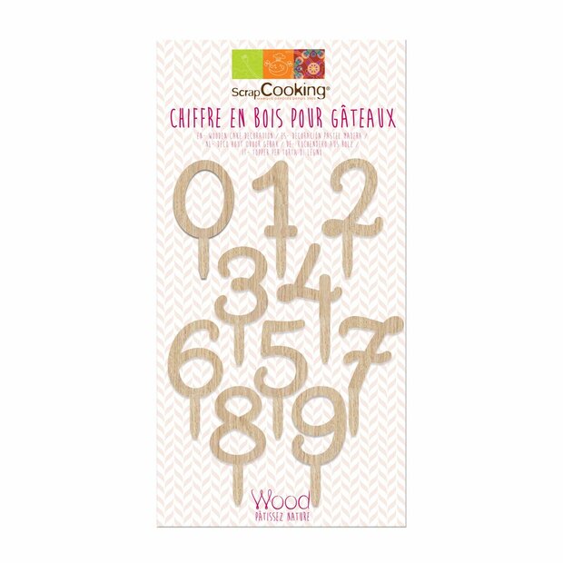 Scrapcooking Cake Topper Wood Number Set/10