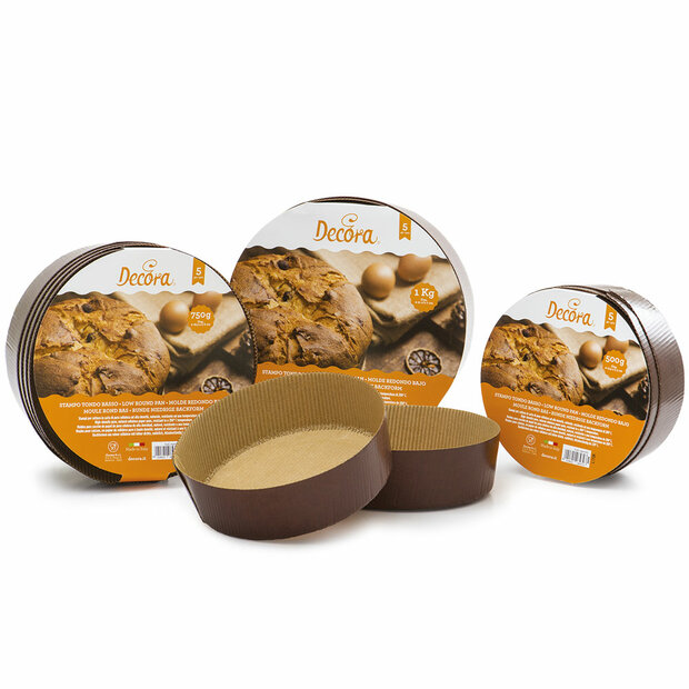 Decora Low Round Baking Paper Pans &Oslash; 21 cm x 7cm pk/5