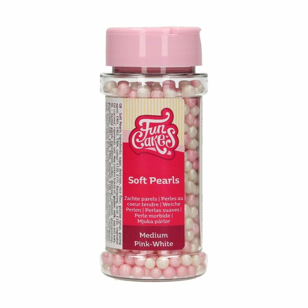 FunCakes Zachte Parels Medium Roze/Wit 60 g