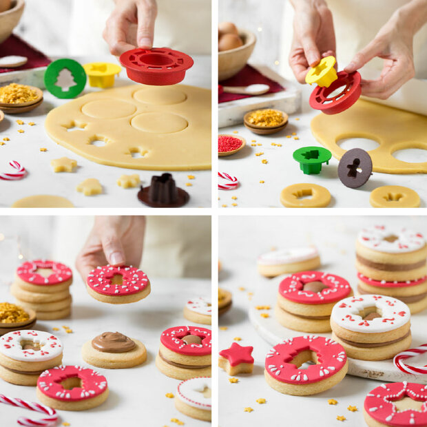 Decora Filled Cookies Kerst Koekjesuitstekers Set/4