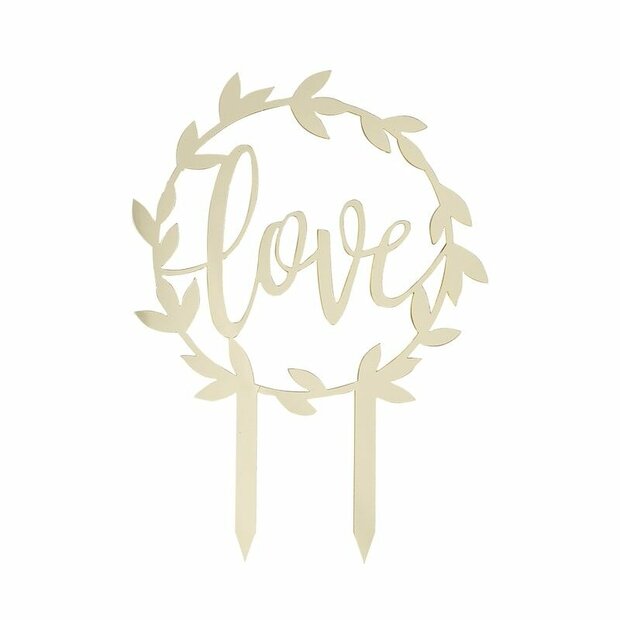 Ginger Ray Gold Acrylic Love Cake Topper